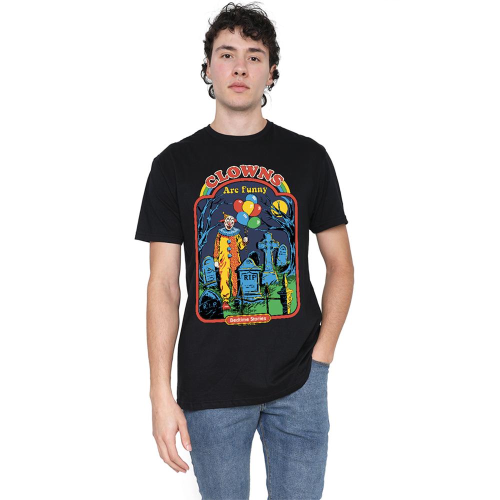 Black - Back - Steven Rhodes Unisex Adult Clowns Are Funny T-Shirt