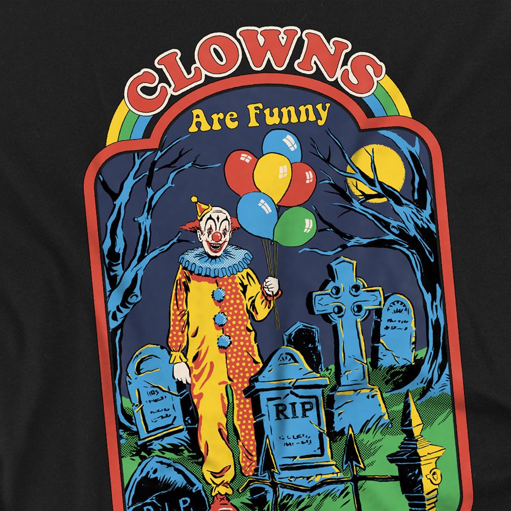 Black - Side - Steven Rhodes Unisex Adult Clowns Are Funny T-Shirt