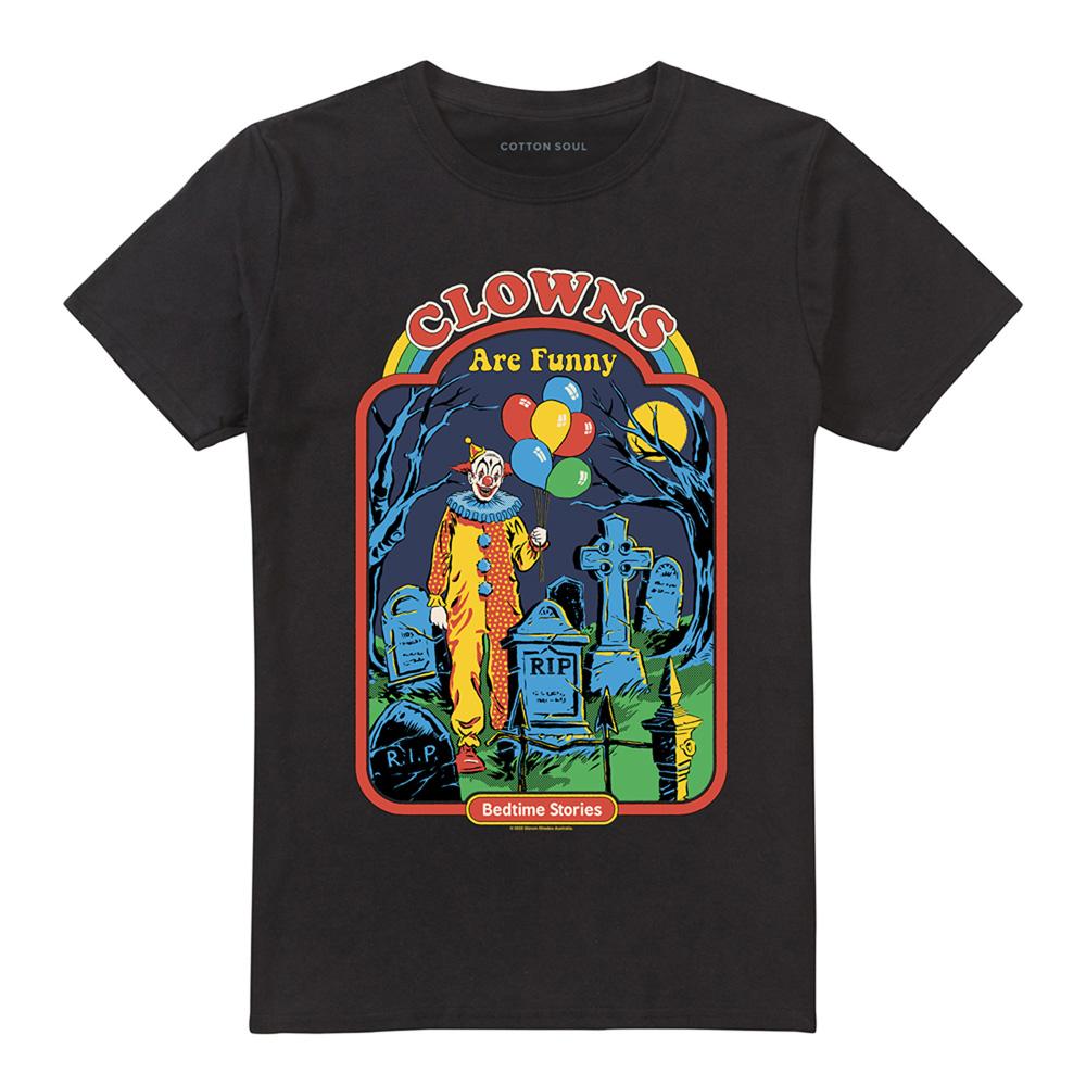 Black - Front - Steven Rhodes Unisex Adult Clowns Are Funny T-Shirt