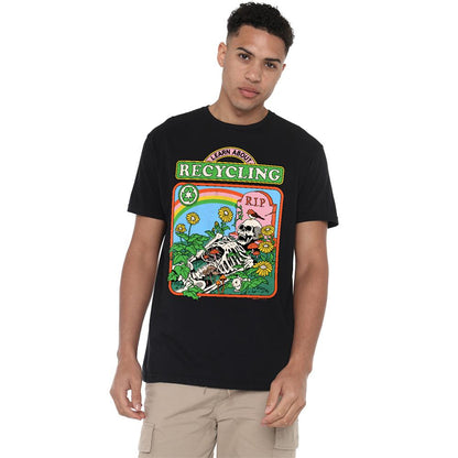 Black - Back - Steven Rhodes Unisex Adult Learn About Recycling T-Shirt
