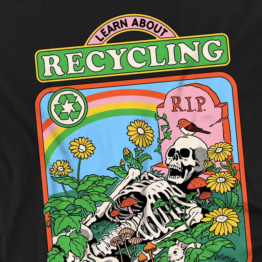Black - Side - Steven Rhodes Unisex Adult Learn About Recycling T-Shirt