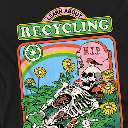 Black - Side - Steven Rhodes Unisex Adult Learn About Recycling T-Shirt