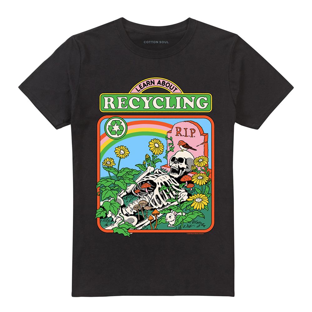 Black - Front - Steven Rhodes Unisex Adult Learn About Recycling T-Shirt
