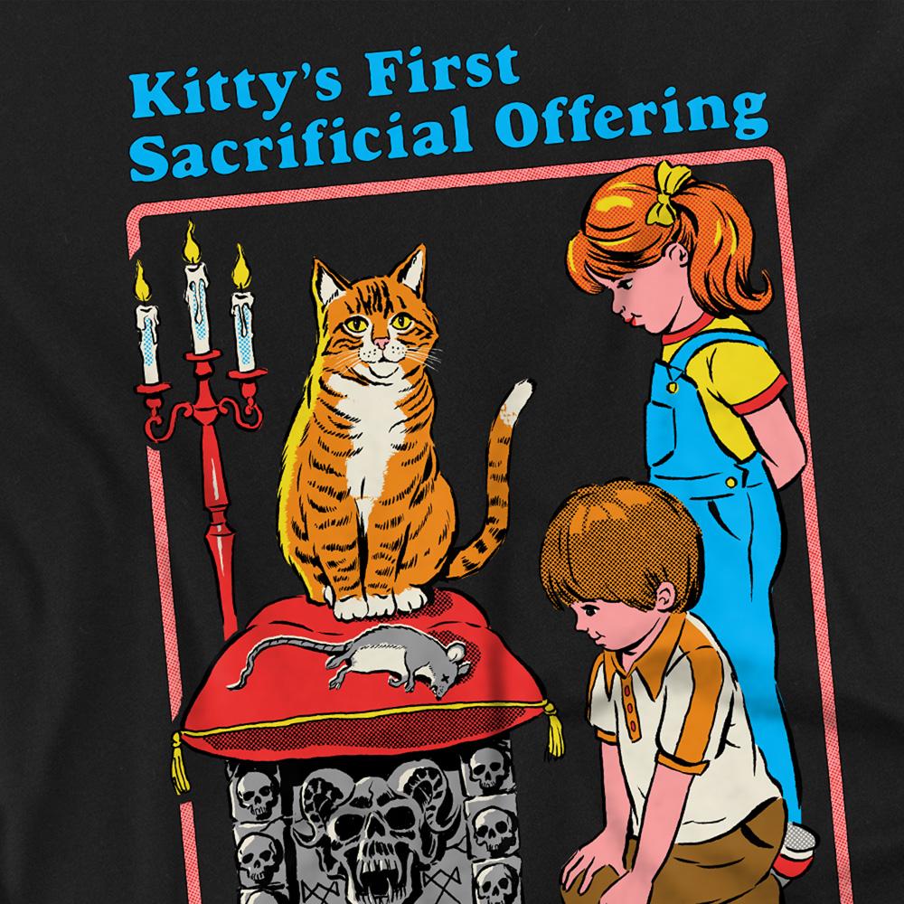 Black - Side - Steven Rhodes Unisex Adult Kittys First Offering T-Shirt