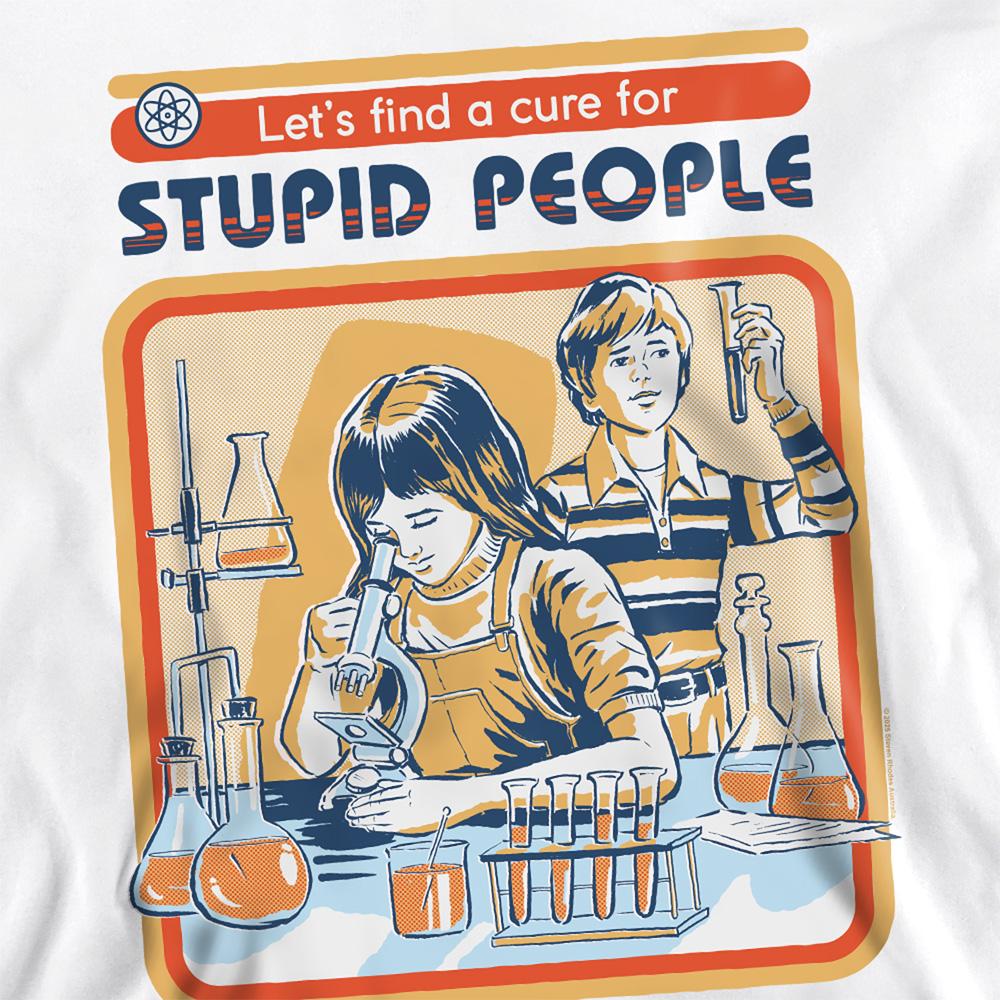 White - Side - Steven Rhodes Unisex Adult Let´s Find A Cure For Stupid People Back Print Sweatshirt