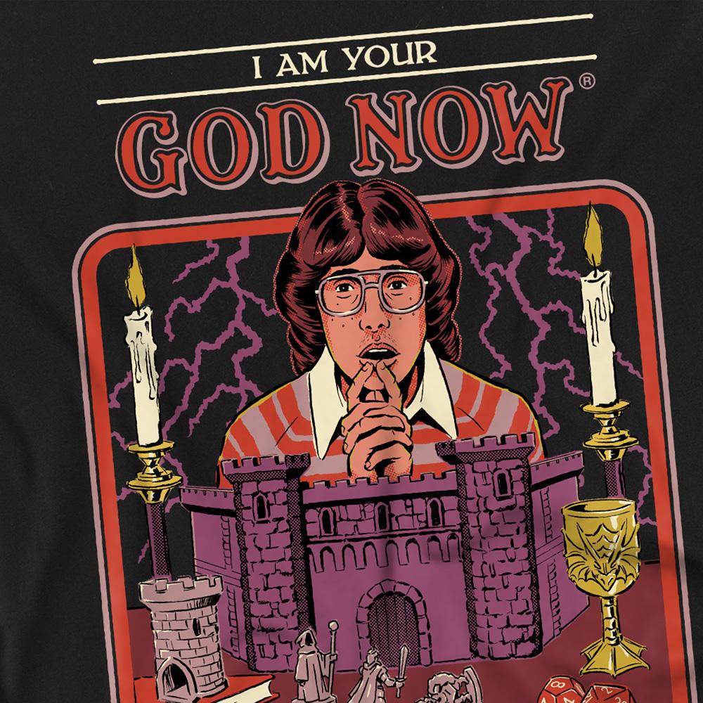 Black - Side - Steven Rhodes Unisex Adult I Am Your God Now T-Shirt