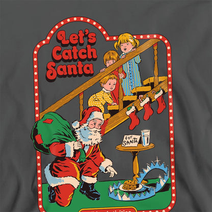 Charcoal - Side - Steven Rhodes Unisex Adult Let´s Catch Santa Sweatshirt