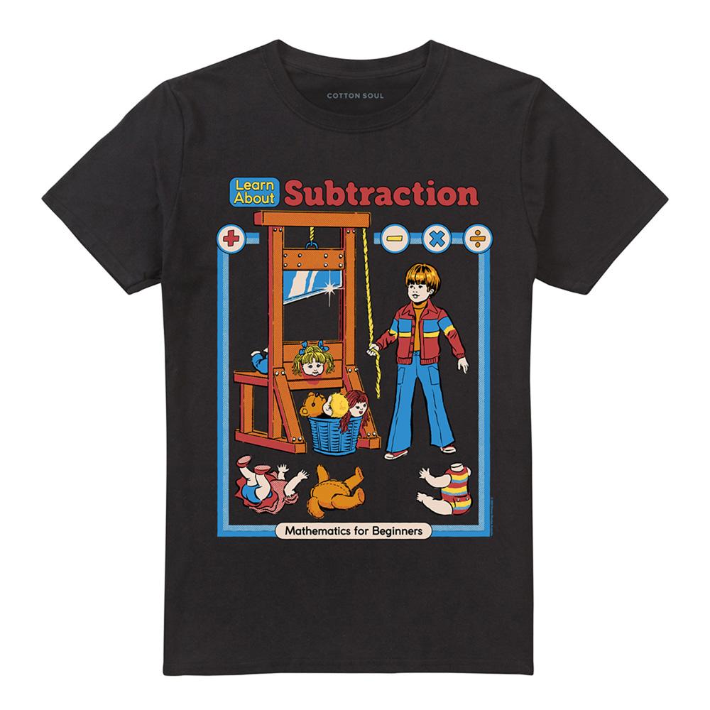 Black - Front - Steven Rhodes Unisex Adult Learn About Subtraction T-Shirt