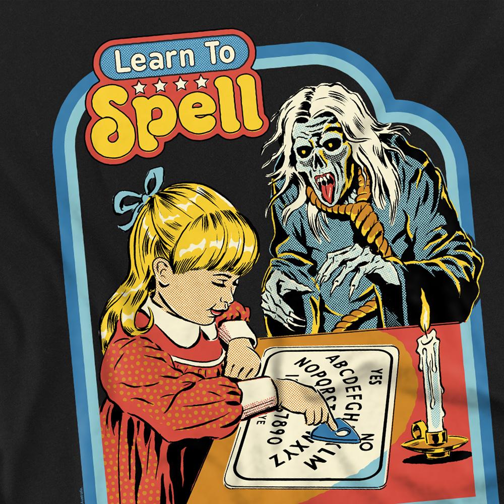 Black - Side - Steven Rhodes Unisex Adult Learn To Spell T-Shirt