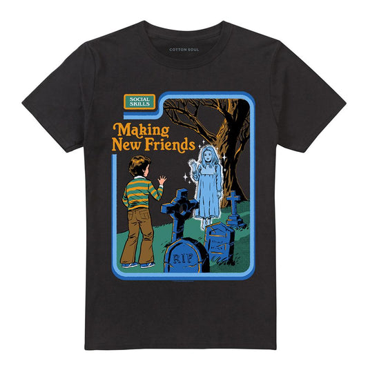 Black - Front - Steven Rhodes Unisex Adult Making New Friends T-Shirt