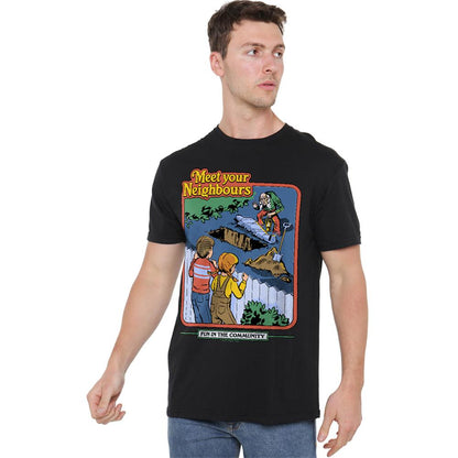Black - Back - Steven Rhodes Unisex Adult Meet Your Neighbours T-Shirt