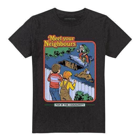 Black - Front - Steven Rhodes Unisex Adult Meet Your Neighbours T-Shirt