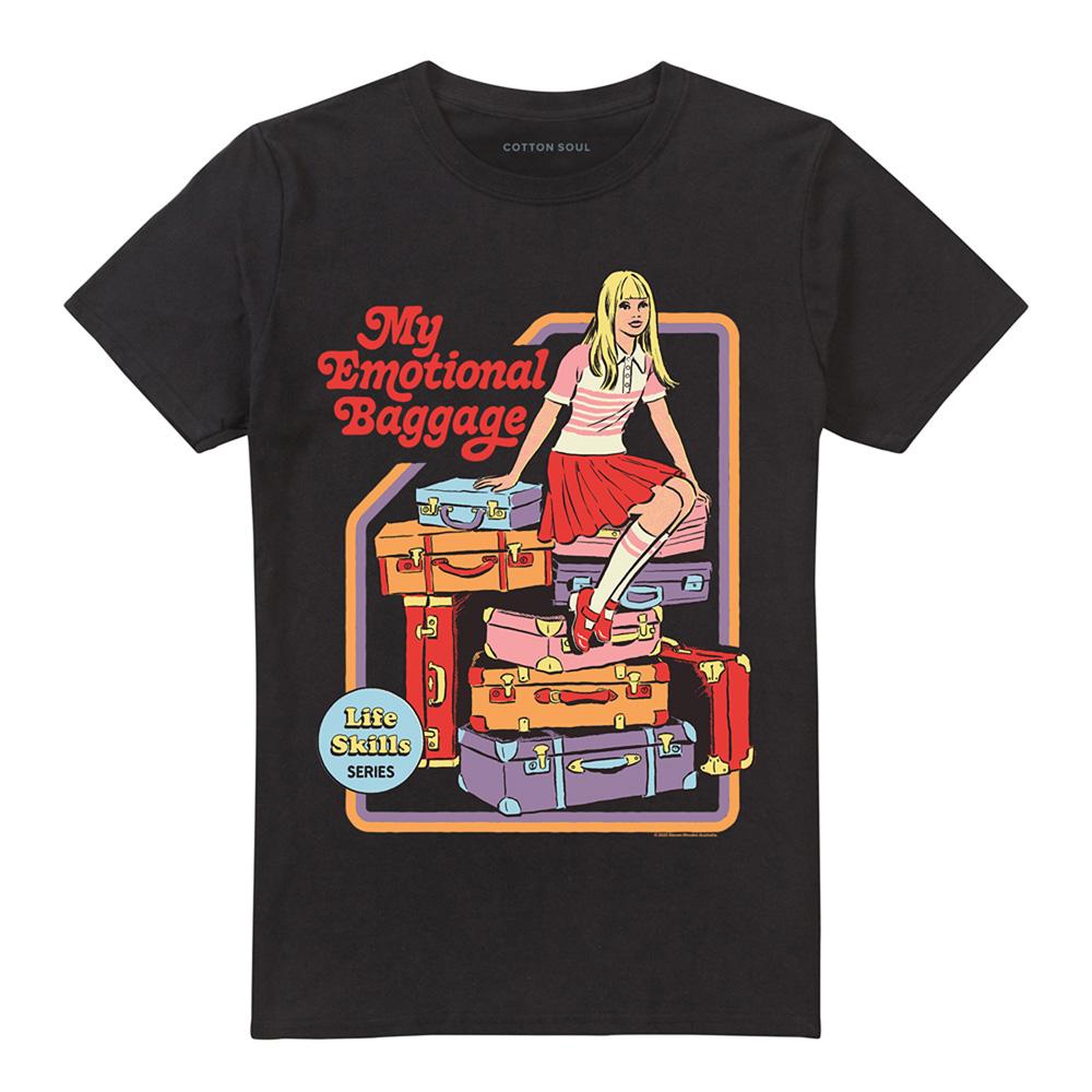 Black - Front - Steven Rhodes Unisex Adult My Emotional Baggage T-Shirt