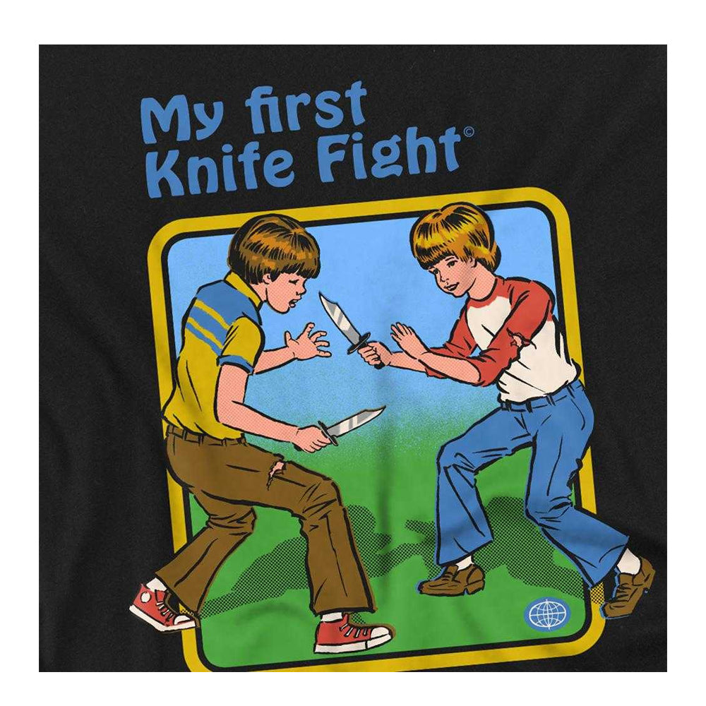 Black - Side - Steven Rhodes Unisex Adult My First Knife Fight T-Shirt