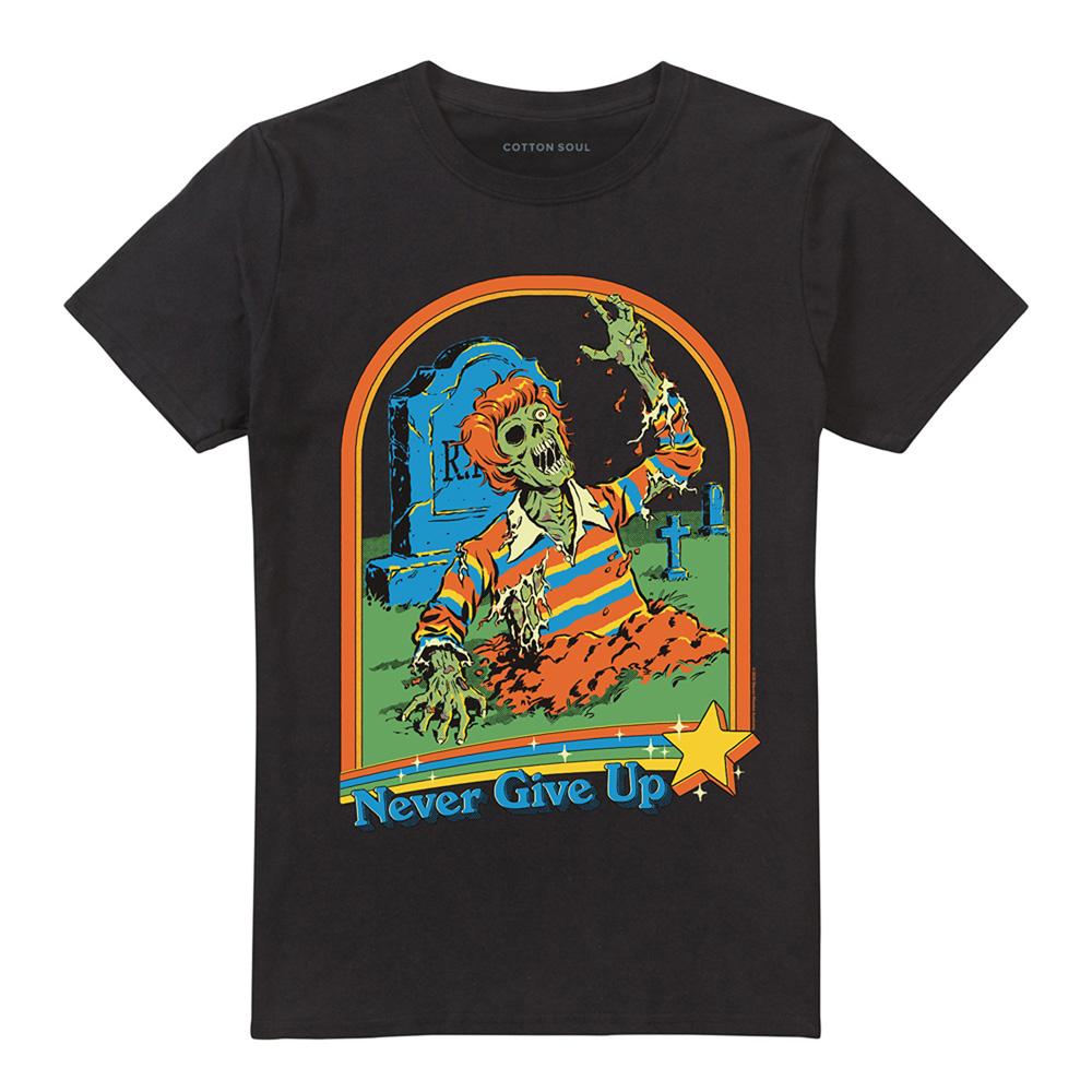 Black - Front - Steven Rhodes Unisex Adult Never Give Up T-Shirt