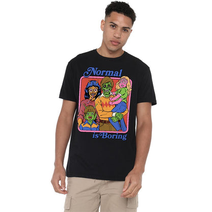 Black - Back - Steven Rhodes Unisex Adult Normal Is Boring T-Shirt