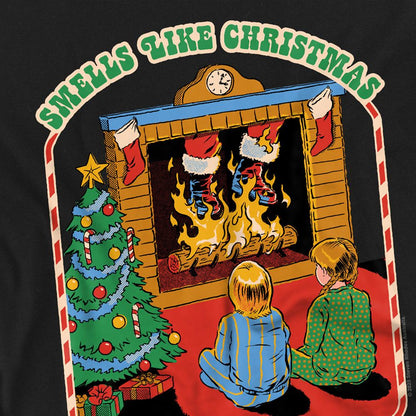 Black - Side - Steven Rhodes Unisex Adult Smells Like Christmas T-Shirt