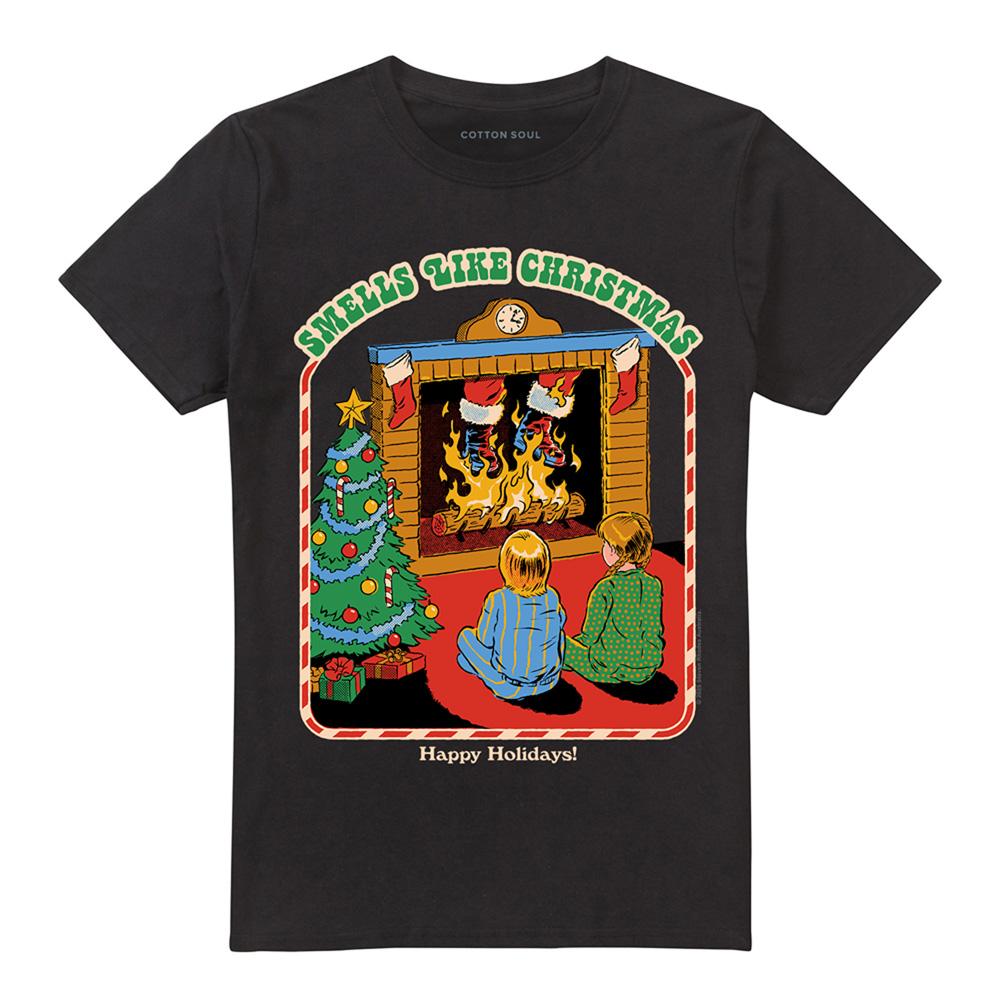 Black - Front - Steven Rhodes Unisex Adult Smells Like Christmas T-Shirt