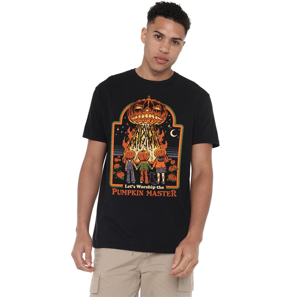 Black - Lifestyle - Steven Rhodes Unisex Adult Pumpkin Master T-Shirt