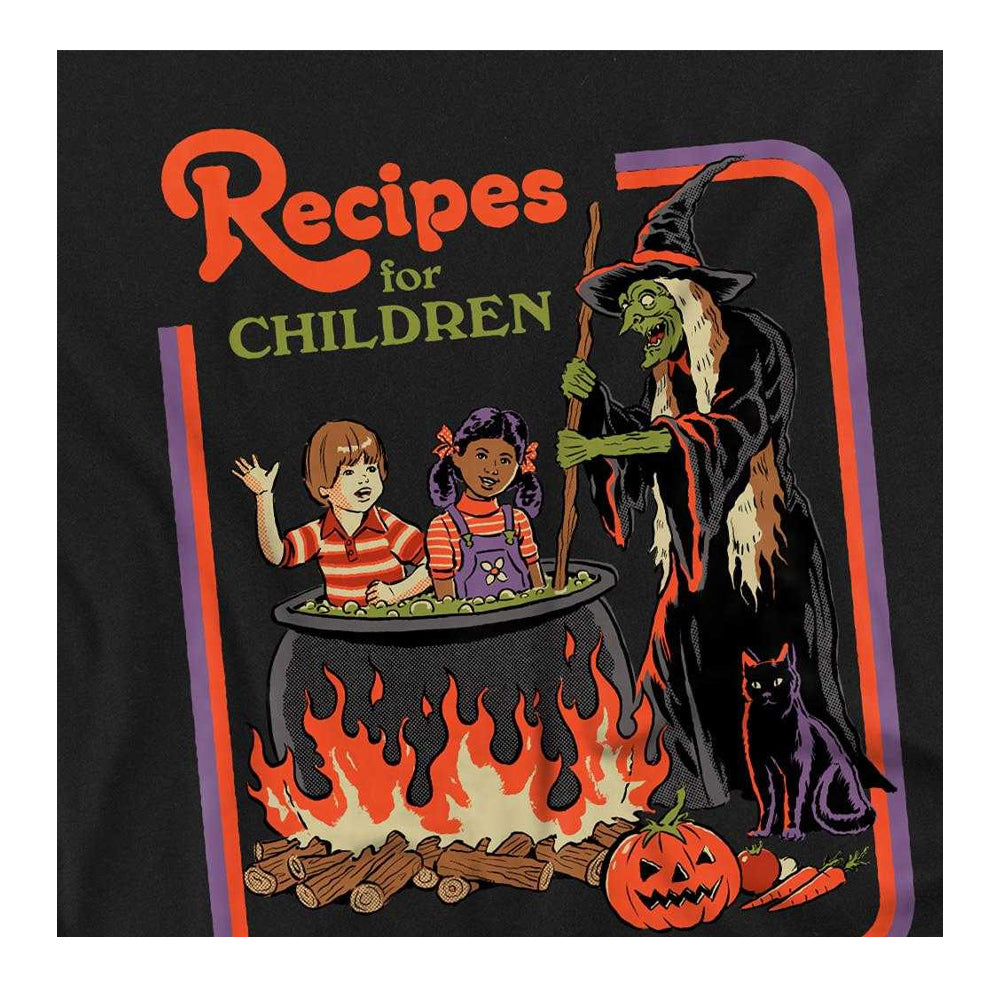 Black - Side - Steven Rhodes Unisex Adult Recipes For Children T-Shirt