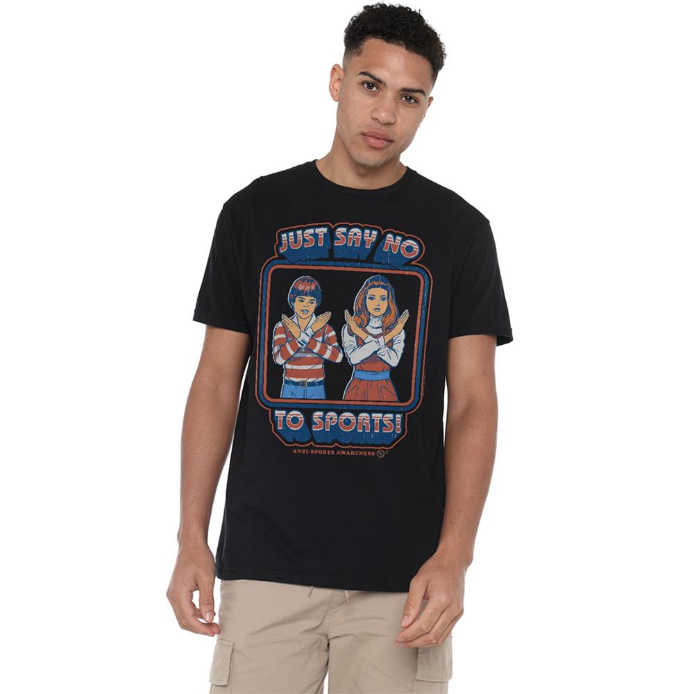 Black - Back - Steven Rhodes Unisex Adult Say No To Sports T-Shirt