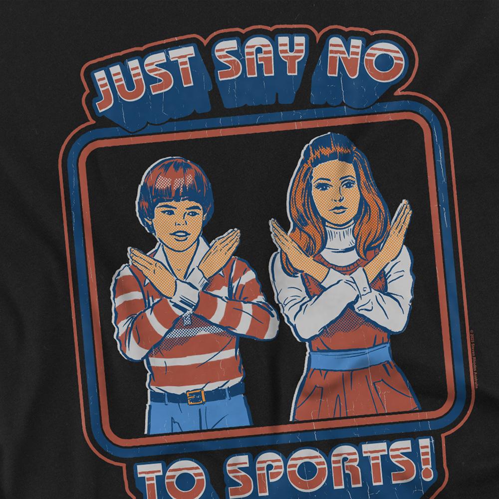 Black - Side - Steven Rhodes Unisex Adult Say No To Sports T-Shirt