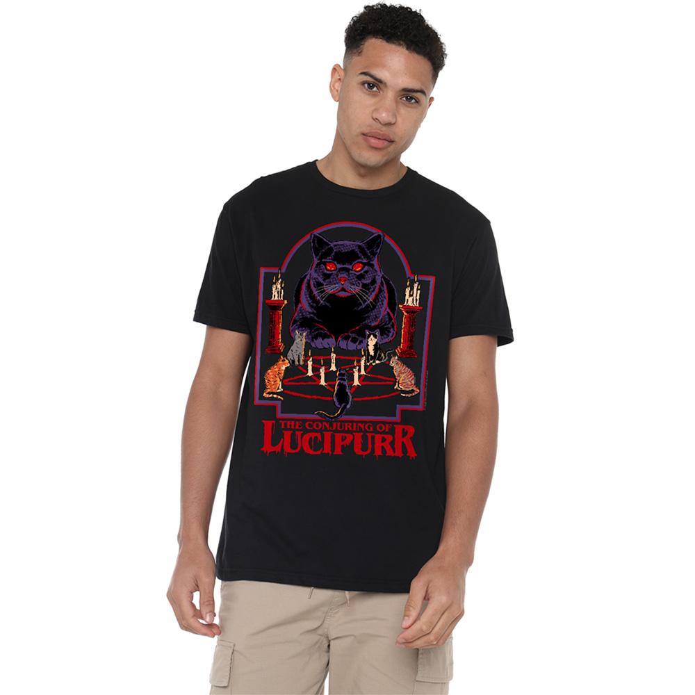 Black - Back - Steven Rhodes Unisex Adult Lucipurr T-Shirt