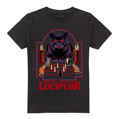 Black - Front - Steven Rhodes Unisex Adult Lucipurr T-Shirt