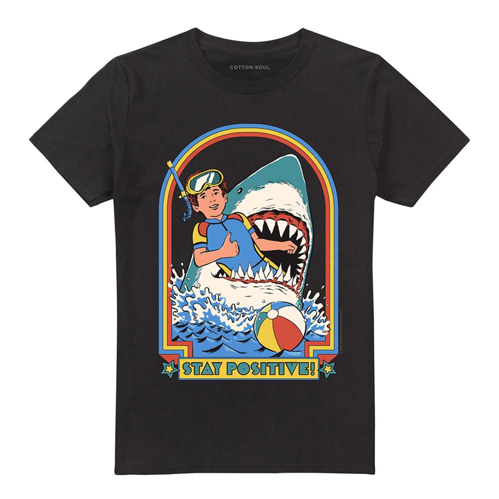 Black - Front - Steven Rhodes Unisex Adult Stay Positive T-Shirt
