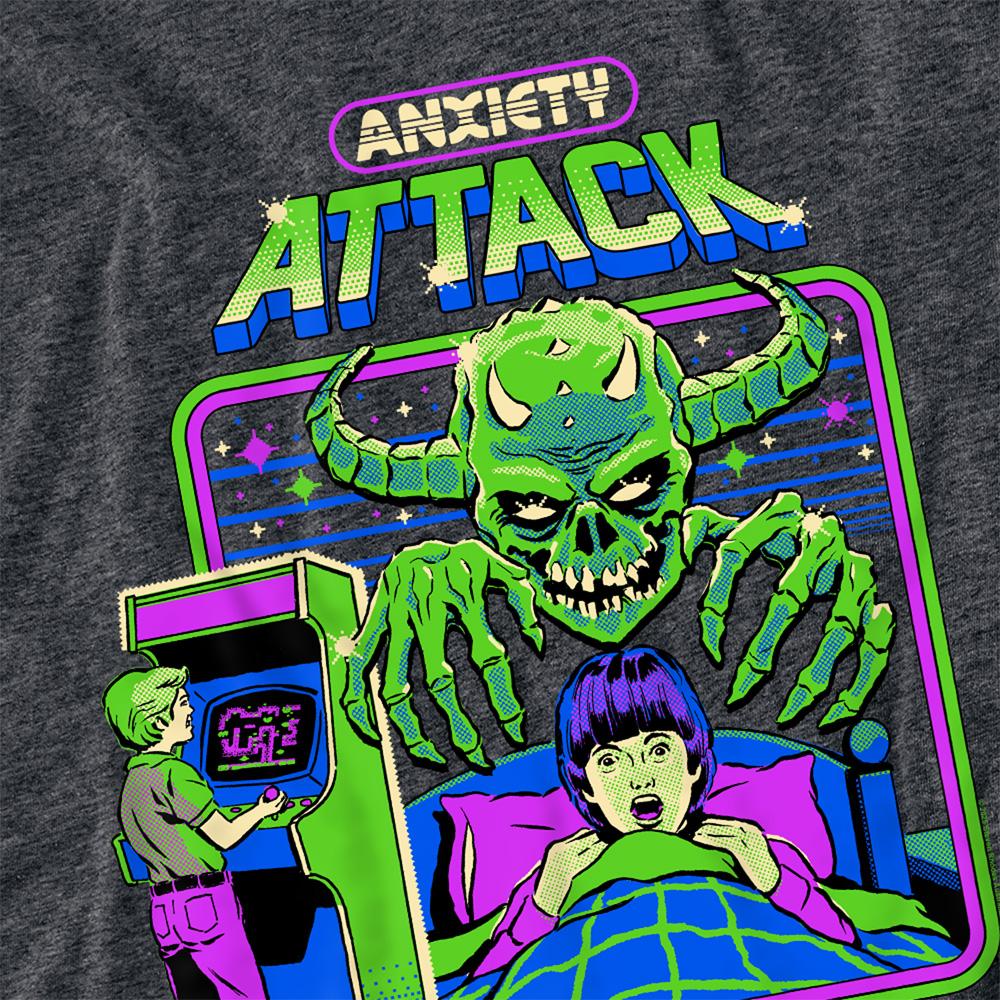 Charcoal - Side - Steven Rhodes Unisex Adult Anxiety Attack Heather T-Shirt