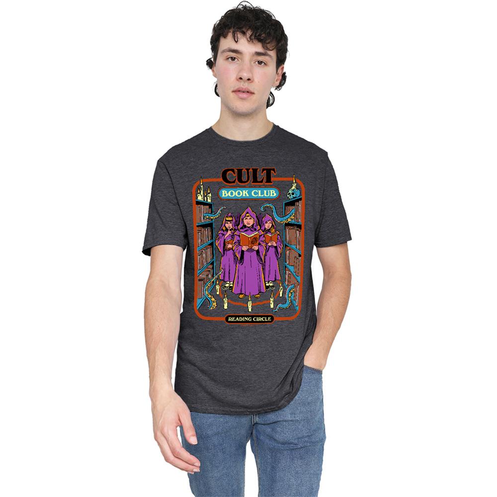 Charcoal - Back - Steven Rhodes Unisex Adult Cult Book Club Heather T-Shirt