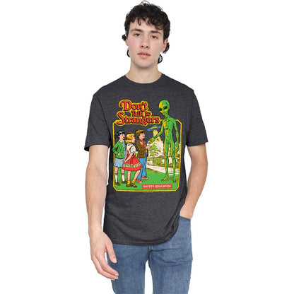 Charcoal - Back - Steven Rhodes Unisex Adult Don´t Talk To Strangers Heather T-Shirt