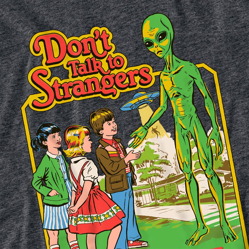 Charcoal - Side - Steven Rhodes Unisex Adult Don´t Talk To Strangers Heather T-Shirt