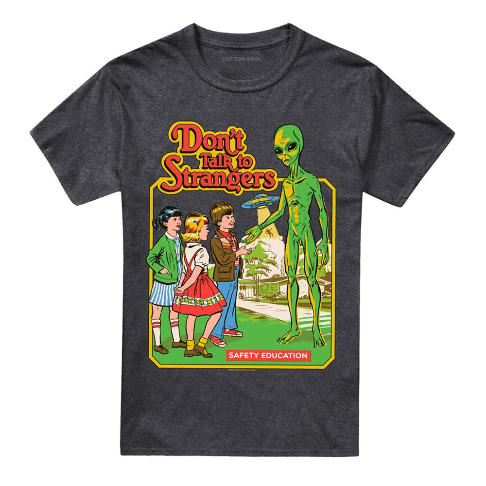 Charcoal - Front - Steven Rhodes Unisex Adult Don´t Talk To Strangers Heather T-Shirt