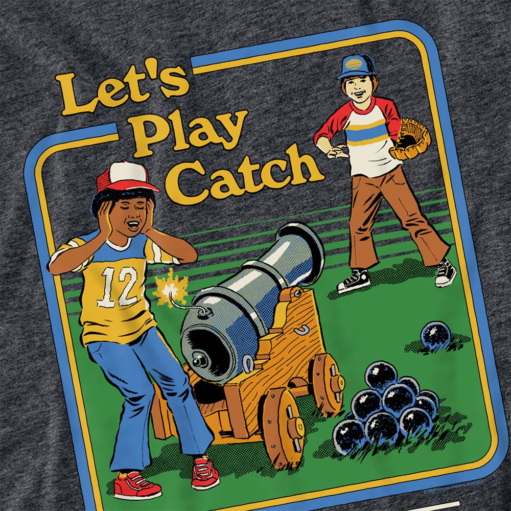 Charcoal - Side - Steven Rhodes Unisex Adult Let´s Play Catch Heather T-Shirt