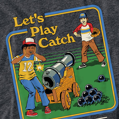 Charcoal - Side - Steven Rhodes Unisex Adult Let´s Play Catch Heather T-Shirt