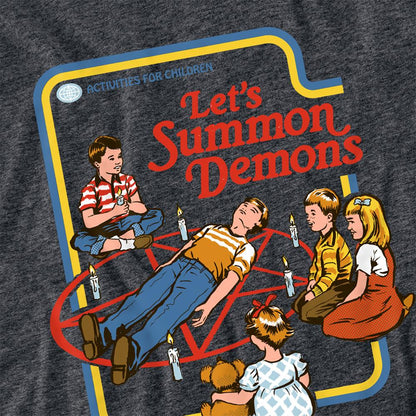 Charcoal - Side - Steven Rhodes Unisex Adult Lets Summon Demons Heather T-Shirt