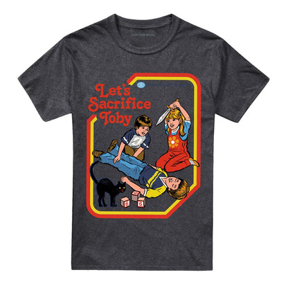Charcoal - Front - Steven Rhodes Unisex Adult Let´s Sacrifice Toby Heather T-Shirt