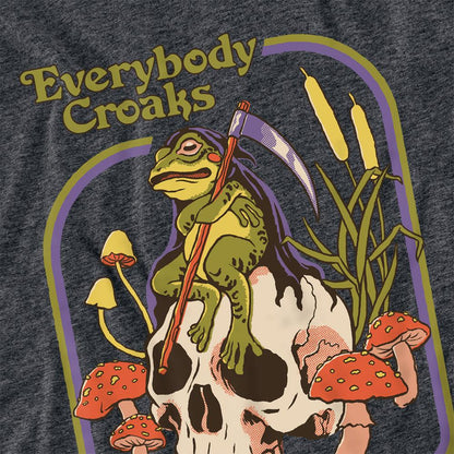 Charcoal - Side - Steven Rhodes Unisex Adult Everybody Croaks Heather T-Shirt