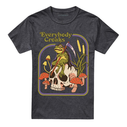 Charcoal - Front - Steven Rhodes Unisex Adult Everybody Croaks Heather T-Shirt