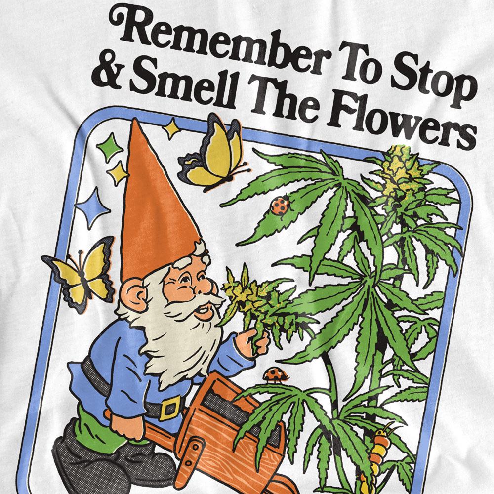 White - Side - Steven Rhodes Unisex Adult Smell The Flowers Long-Sleeved T-Shirt
