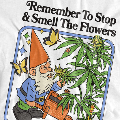 White - Side - Steven Rhodes Unisex Adult Smell The Flowers Long-Sleeved T-Shirt