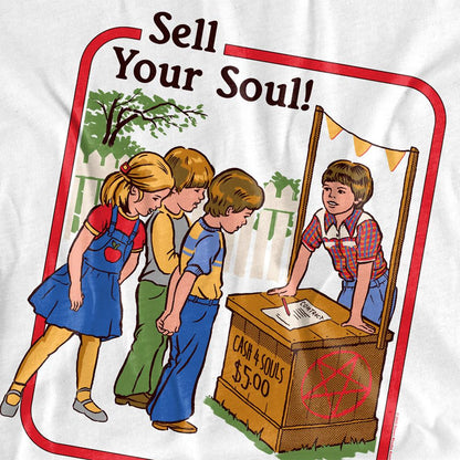 White - Side - Steven Rhodes Unisex Adult Sell Your Soul Long-Sleeved T-Shirt
