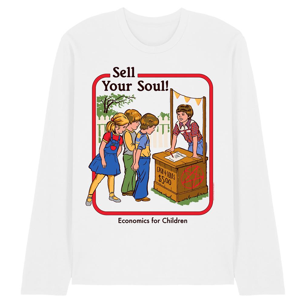 White - Front - Steven Rhodes Unisex Adult Sell Your Soul Long-Sleeved T-Shirt