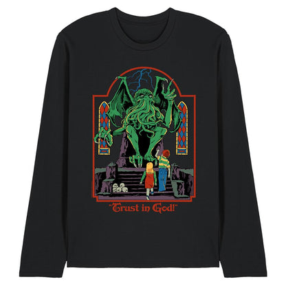 Black - Front - Steven Rhodes Unisex Adult Trust In God Long-Sleeved T-Shirt