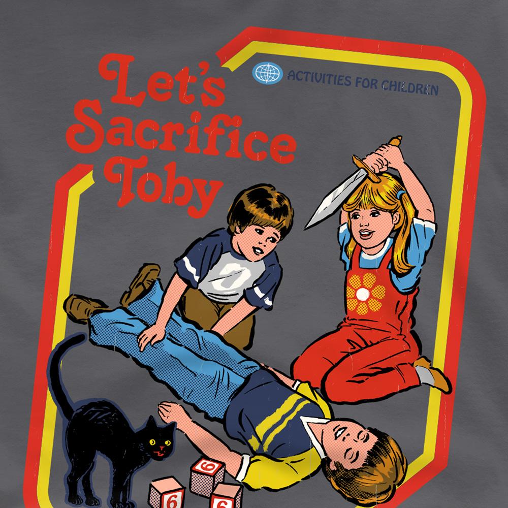 Charcoal - Side - Steven Rhodes Unisex Adult Let´s Sacrifice Toby T-Shirt
