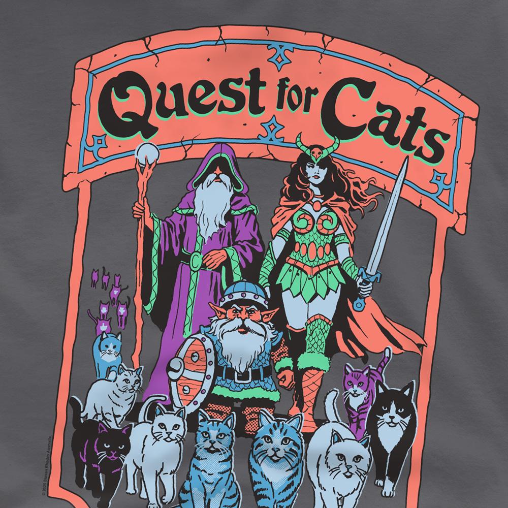 Charcoal - Side - Steven Rhodes Unisex Adult Quest For Cats T-Shirt