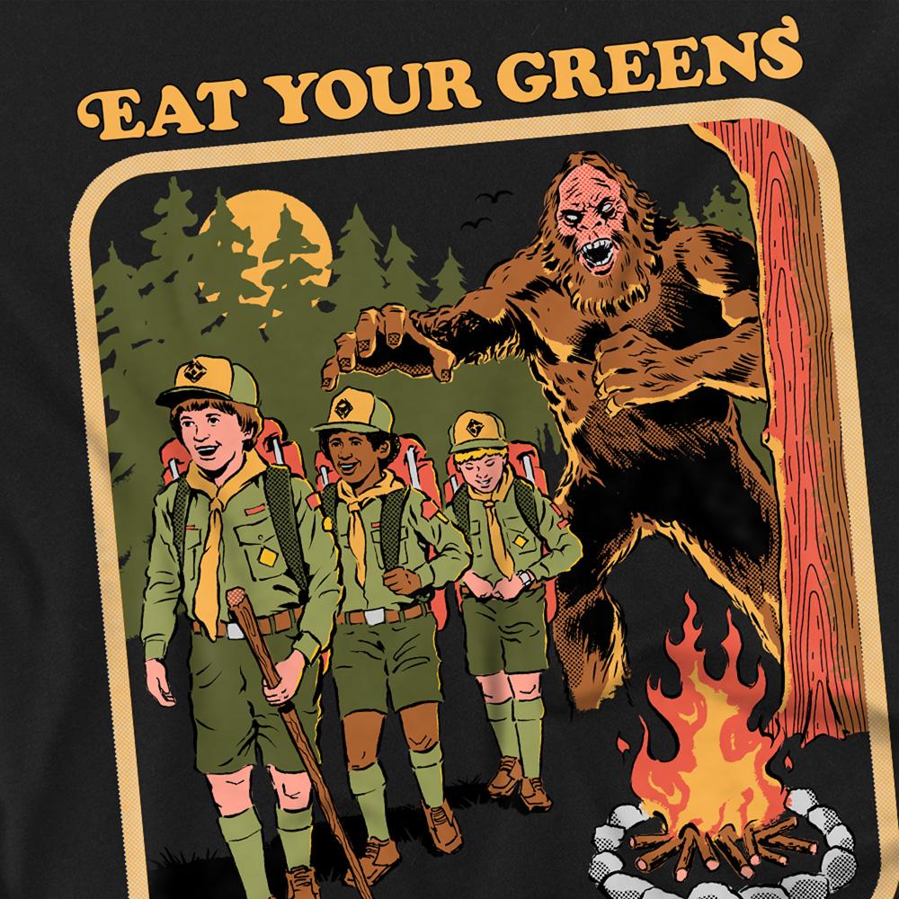 Black - Side - Steven Rhodes Unisex Adult Eat Your Greens T-Shirt