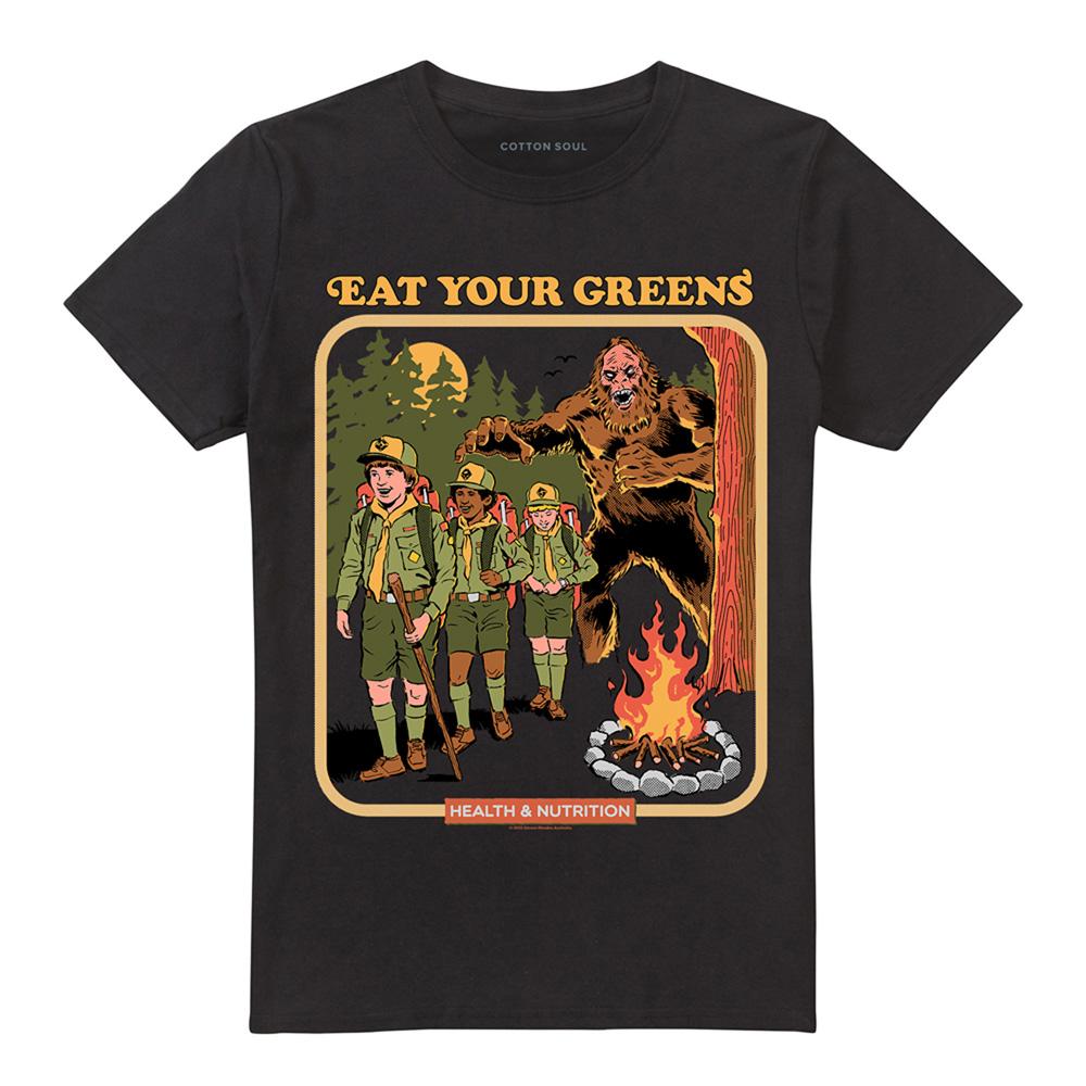 Black - Front - Steven Rhodes Unisex Adult Eat Your Greens T-Shirt