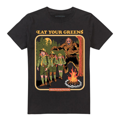 Black - Front - Steven Rhodes Unisex Adult Eat Your Greens T-Shirt